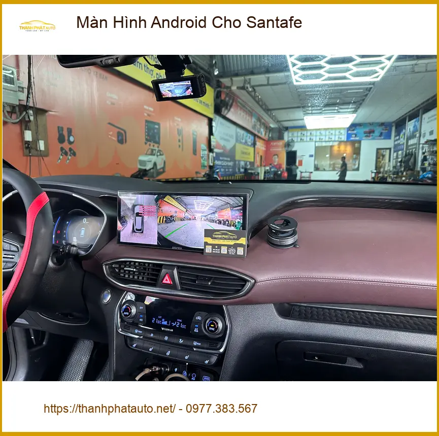 Chị Bích Lắp Màn Hình Android Cho Santafe Tại Quận 12 Để Con Tiện Xem Phim Khi Đi Học ảnh thực tế 5
