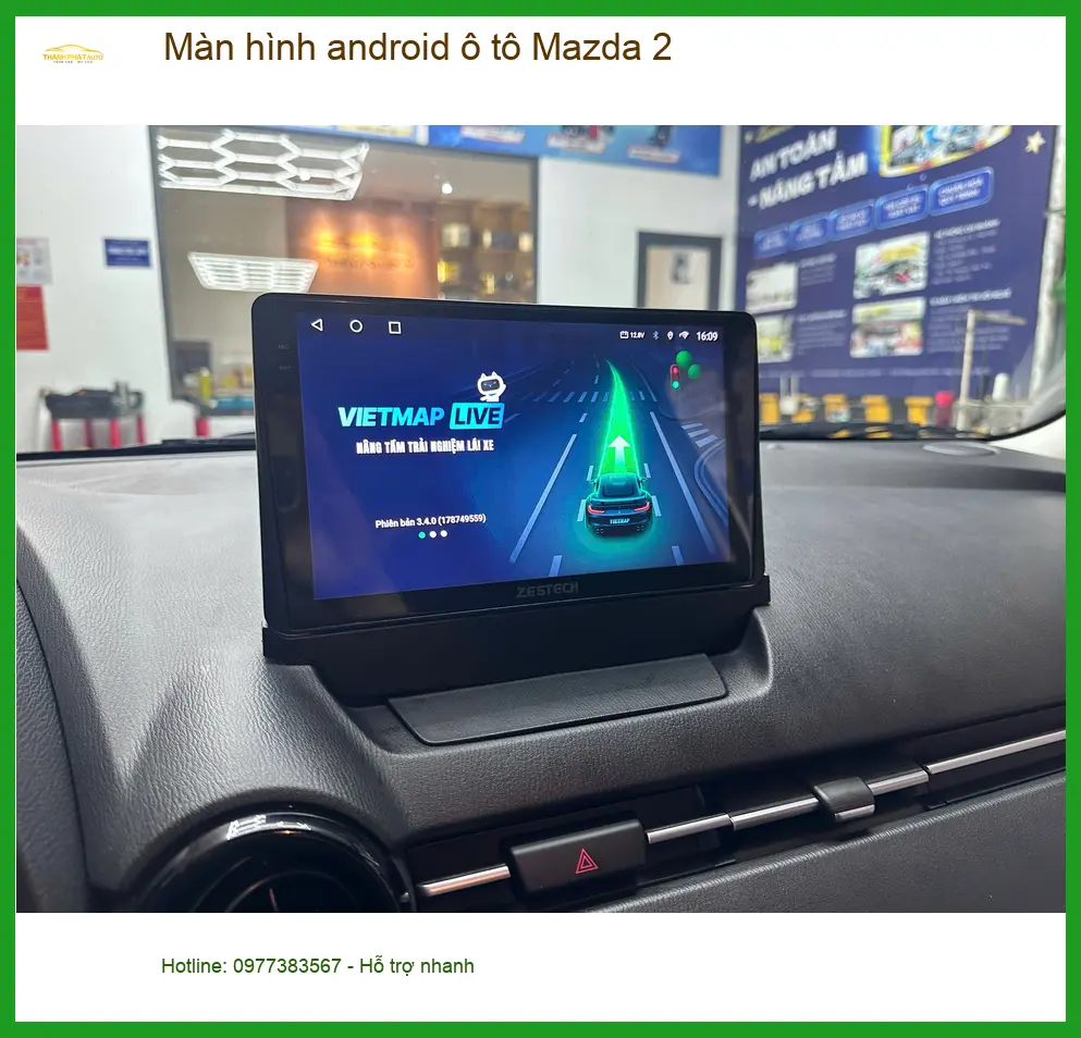Chị Mai lắp màn hình android ô tô Mazda 2 ở Quận 12 chính hãng, giá tốt ảnh thực tế 3