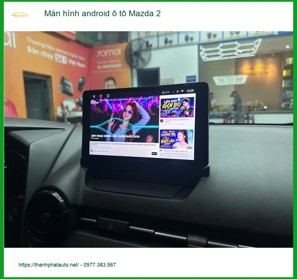 Chị Mai lắp màn hình android ô tô Mazda 2 ở Quận 12 chính hãng, giá tốt ảnh thực tế 5