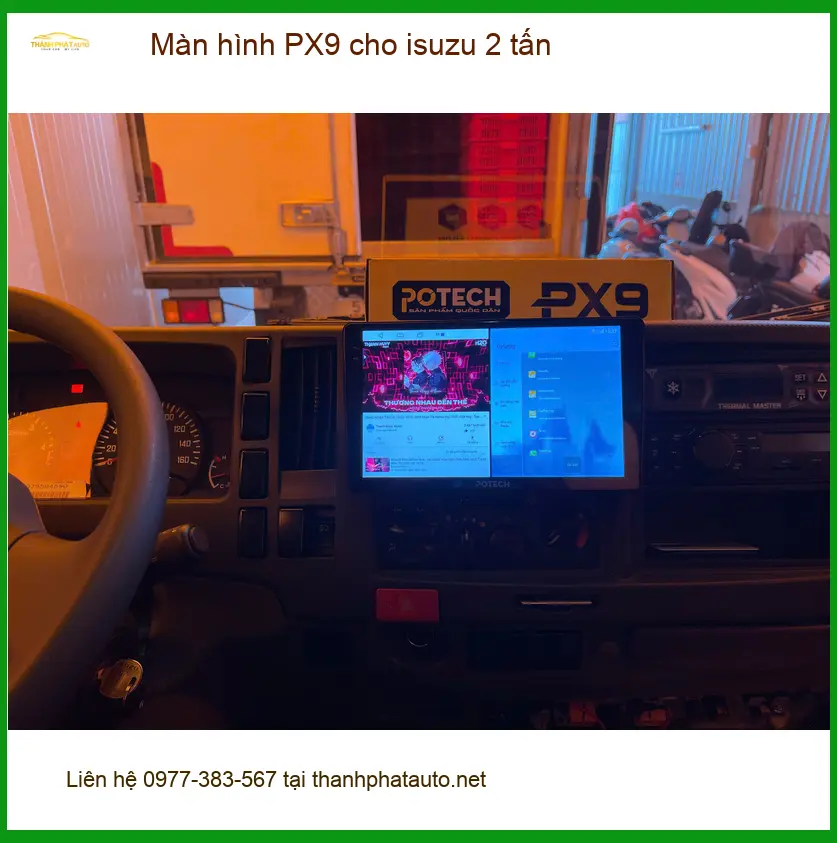 Anh Tấn lắp màn hình PX9 chính hãng cho Isuzu 2 tấn tại Quận 9 ảnh thực tế 4