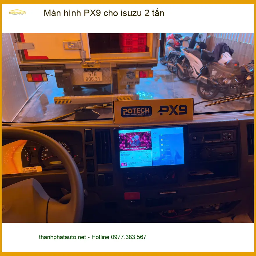 Anh Tấn lắp màn hình PX9 chính hãng cho Isuzu 2 tấn tại Quận 9 ảnh thực tế 5