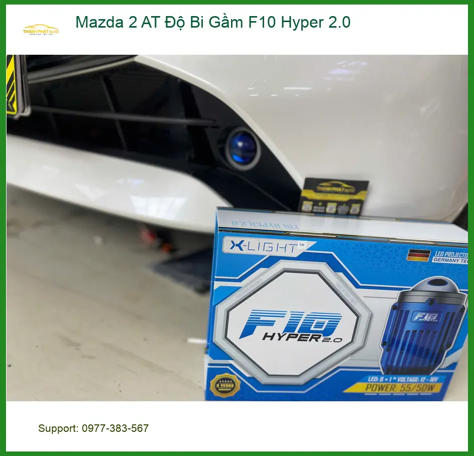 Anh Minh độ Bi Gầm F10 Hyper 2.0 cho Mazda 2 AT tại Quận 9 để tăng sáng an toàn