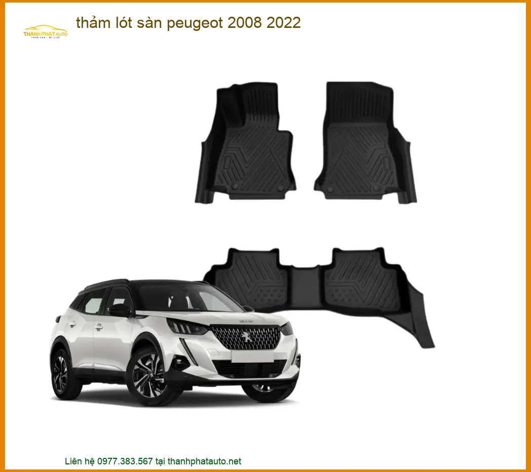 Thảm Lót Sàn Peugeot 2008 2022 - Địa Chỉ Lắp Đặt Uy Tín TPHCM