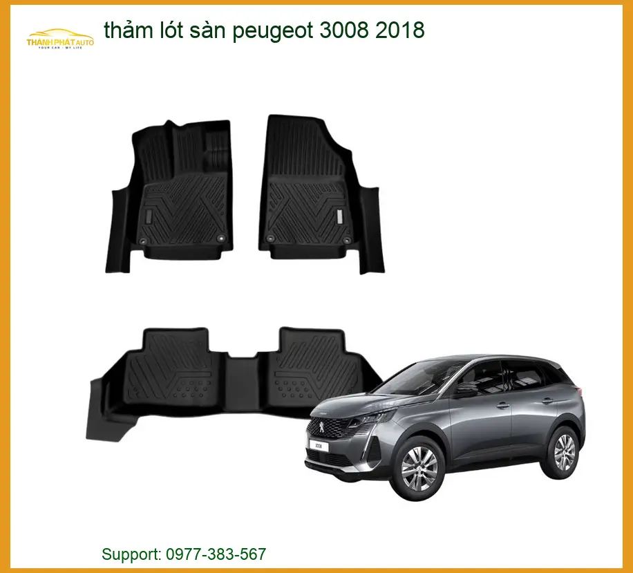 Thảm Lót Sàn Cao Cấp Peugeot 3008 2018 - Địa Chỉ Lắp Đặt Uy Tín TPHCM