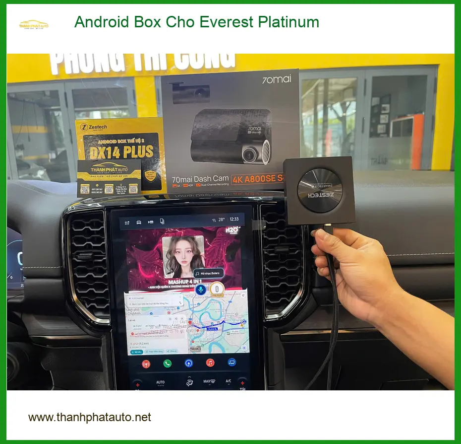 Anh Thanh gắn Android Box cho Everest Platinum Quận 9 xem YouTube, dẫn đường ảnh thực tế 4
