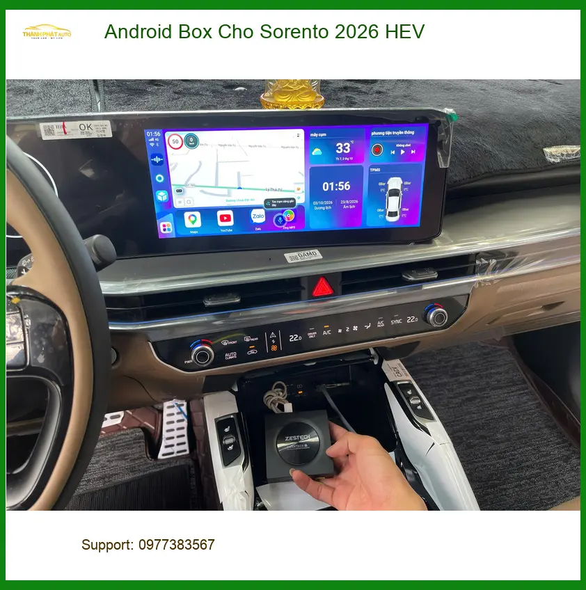 Cô Minh lắp Android Box cho Sorento 2026 HEV ở Quận 9 vì màn zin quá hạn chế