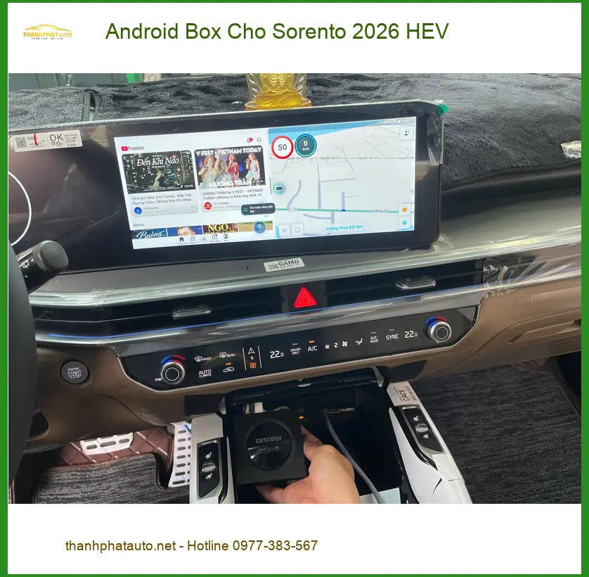 Cô Minh lắp Android Box cho Sorento 2026 HEV ở Quận 9 vì màn zin quá hạn chế ảnh thực tế 3