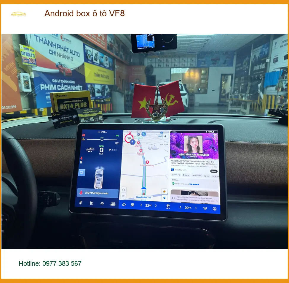 Anh Quốc Bảo gắn Android Box ô tô cho VF8 tại Quận 8, giữ màn zin