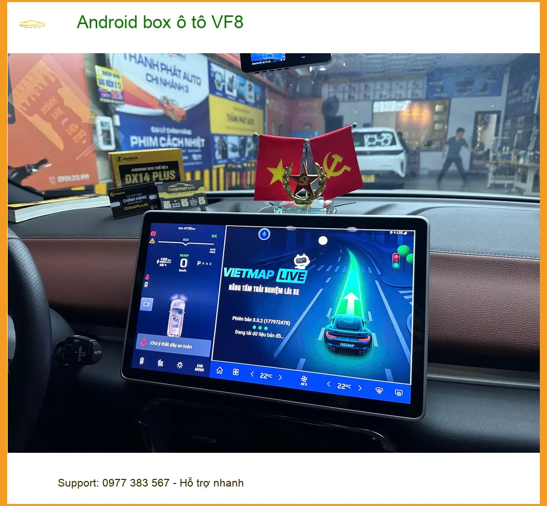 Anh Quốc Bảo gắn Android Box ô tô cho VF8 tại Quận 8, giữ màn zin ảnh thực tế 2
