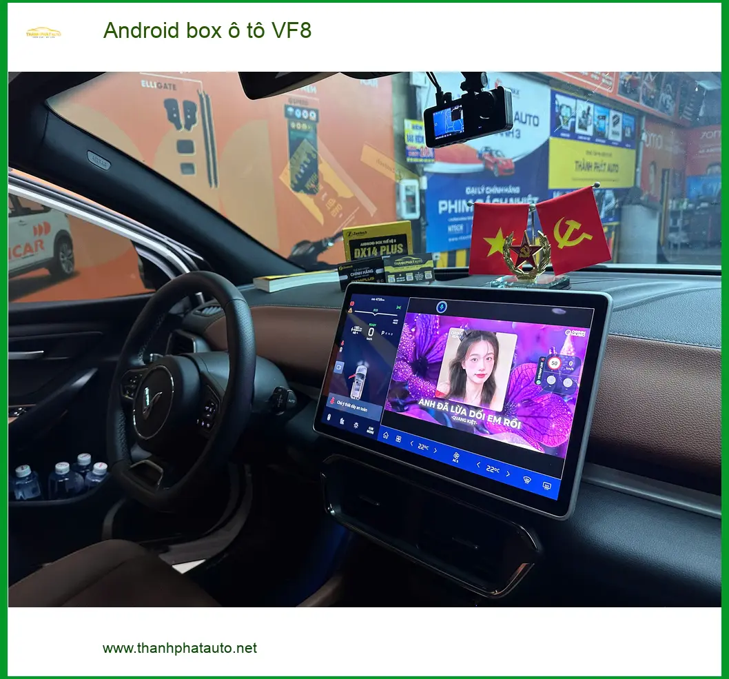 Anh Quốc Bảo gắn Android Box ô tô cho VF8 tại Quận 8, giữ màn zin ảnh thực tế 5