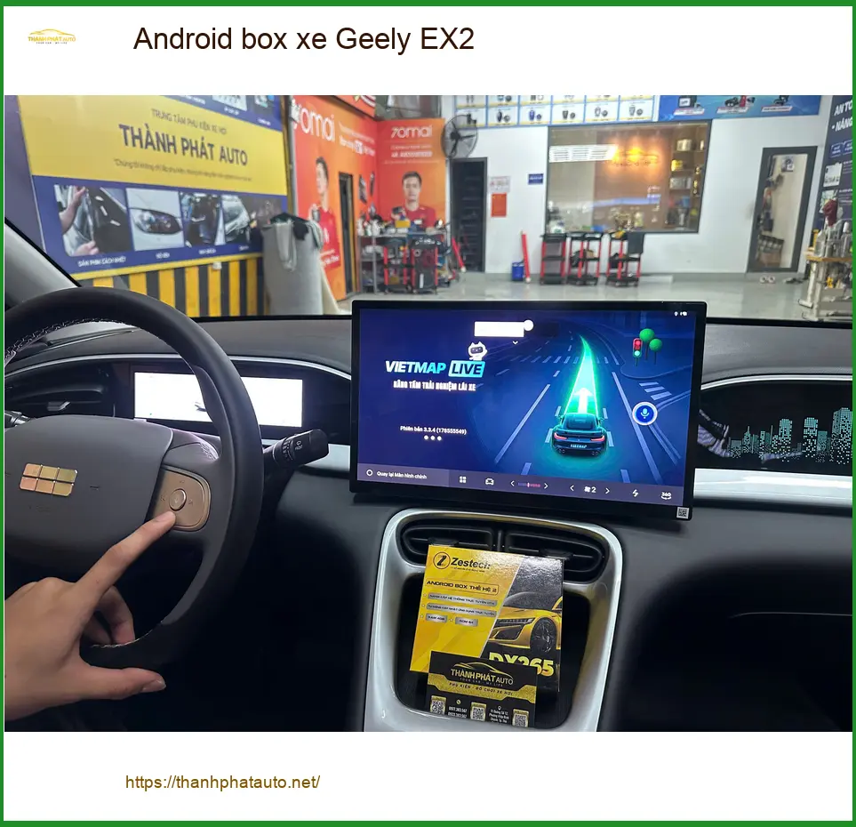 Chị Thanh lắp Android box xe Geely EX2 tại Quận 3 để xem YouTube không giật lag ảnh thực tế 2
