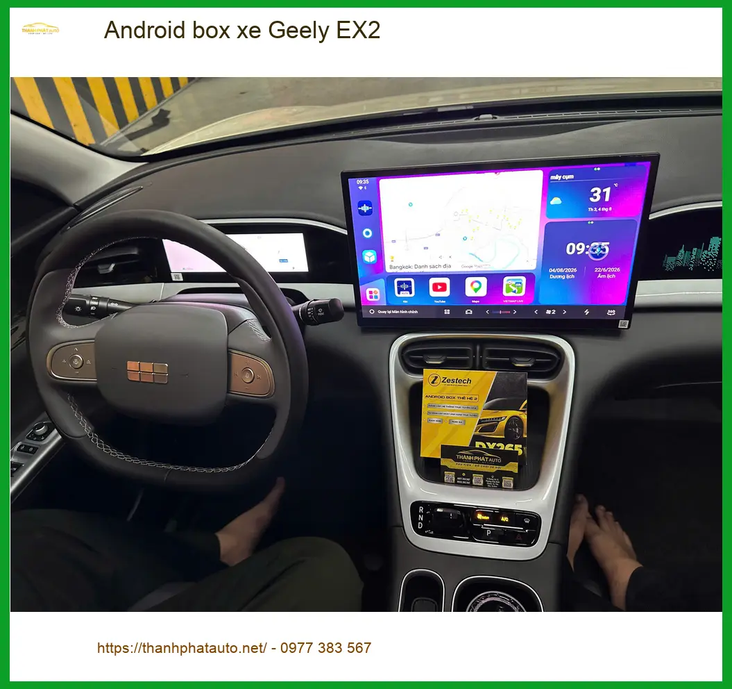 Chị Thanh lắp Android box xe Geely EX2 tại Quận 3 để xem YouTube không giật lag ảnh thực tế 4