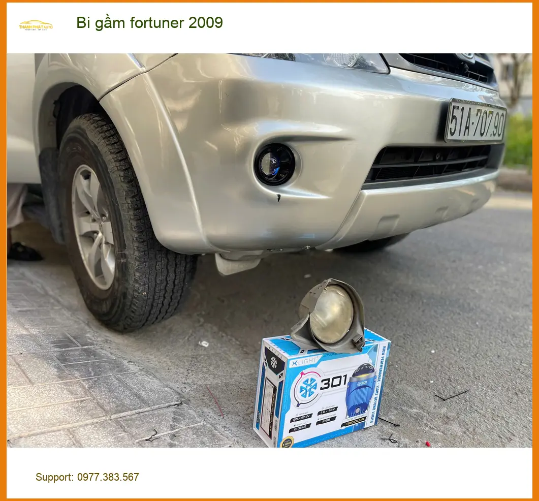Chị Thảo lắp bi gầm Fortuner 2009 tại Quận 1 vì đèn zin mờ không đủ sáng ảnh thực tế 4
