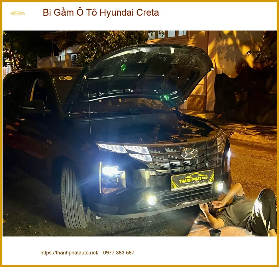 Anh Nam độ Bi Gầm Hyundai Creta tại Thủ Đức khi đèn zin không đủ sáng ảnh thực tế 3