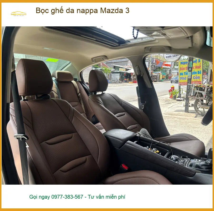 Anh Quang bọc ghế da Nappa Mazda 3 Quận Tân Bình vì ghế cũ xuống cấp ảnh thực tế 2