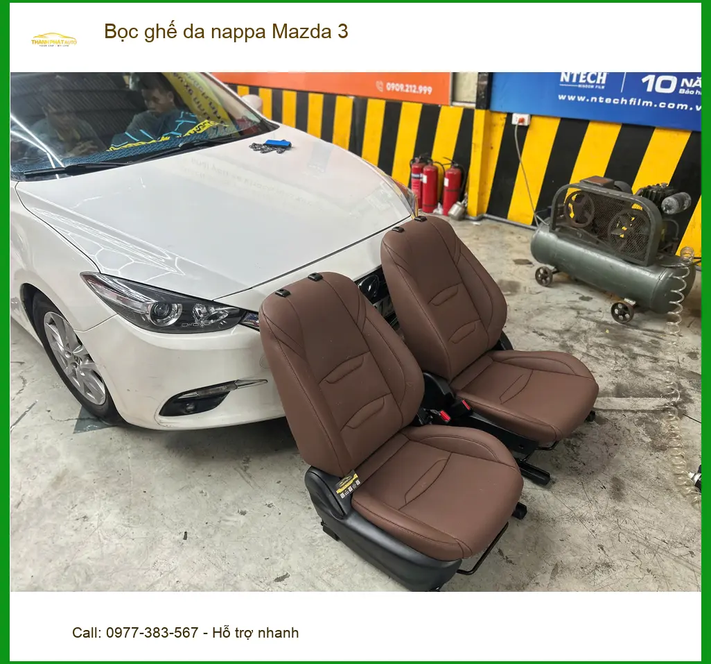 Anh Quang bọc ghế da Nappa Mazda 3 Quận Tân Bình vì ghế cũ xuống cấp ảnh thực tế 5
