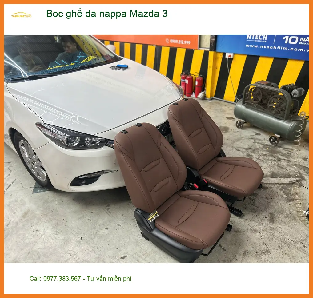 Chị Thảo bọc ghế da nappa Mazda 3 tại Quận Gò Vấp để nội thất sang trọng hơn ảnh thực tế 3