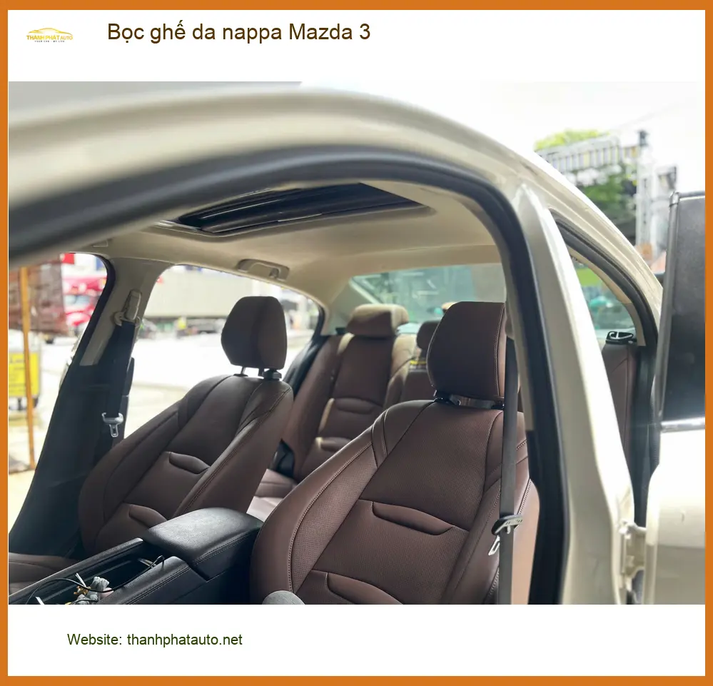 Chị Thảo bọc ghế da nappa Mazda 3 tại Quận Gò Vấp để nội thất sang trọng hơn ảnh thực tế 4