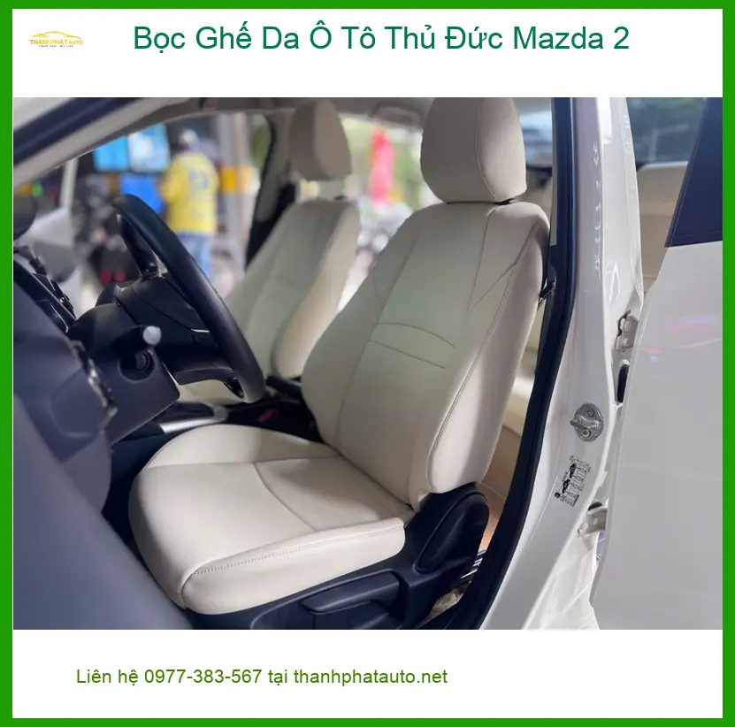 Chị Mai Anh bọc ghế da ô tô cho Mazda 2 tại Thủ Đức