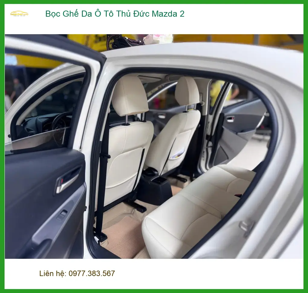 Chị Mai Anh bọc ghế da ô tô cho Mazda 2 tại Thủ Đức ảnh thực tế 4