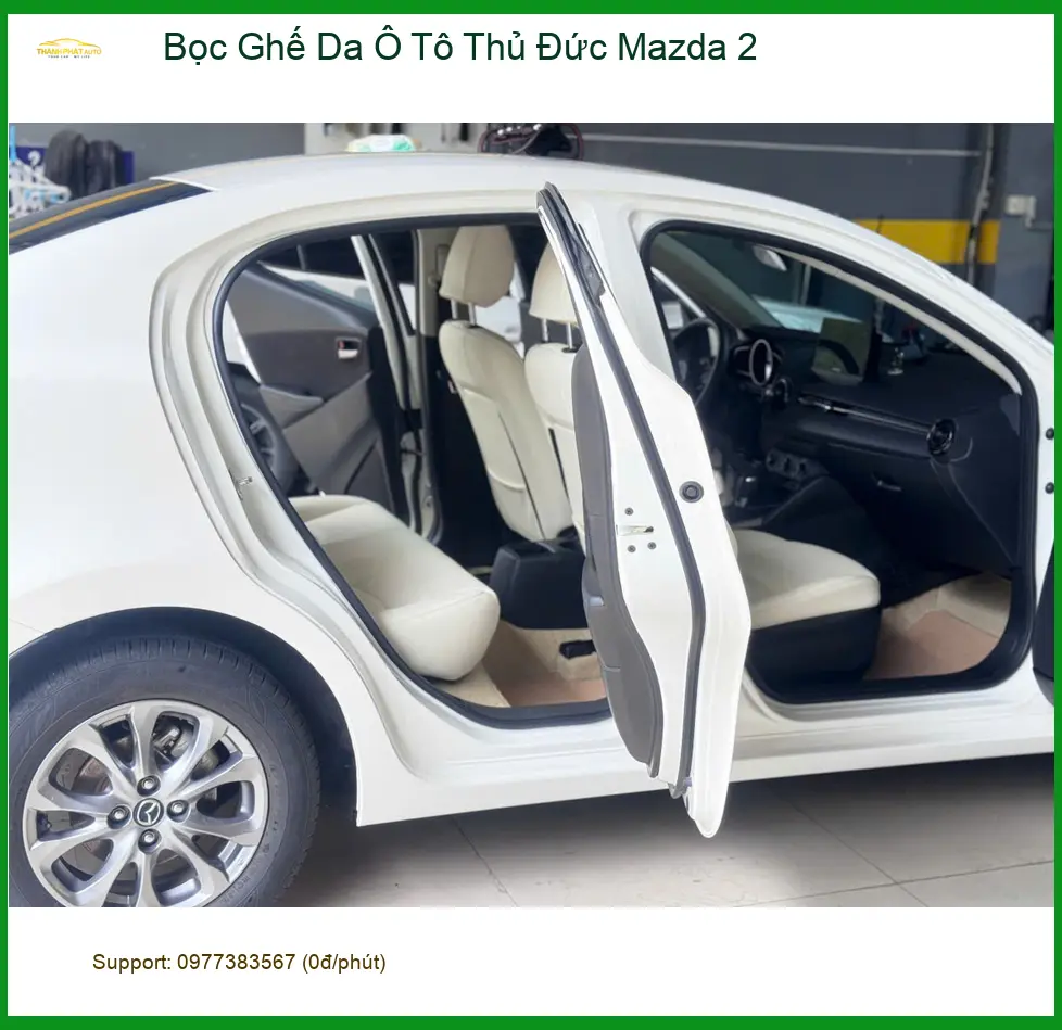 Chị Mai Anh bọc ghế da ô tô cho Mazda 2 tại Thủ Đức ảnh thực tế 5