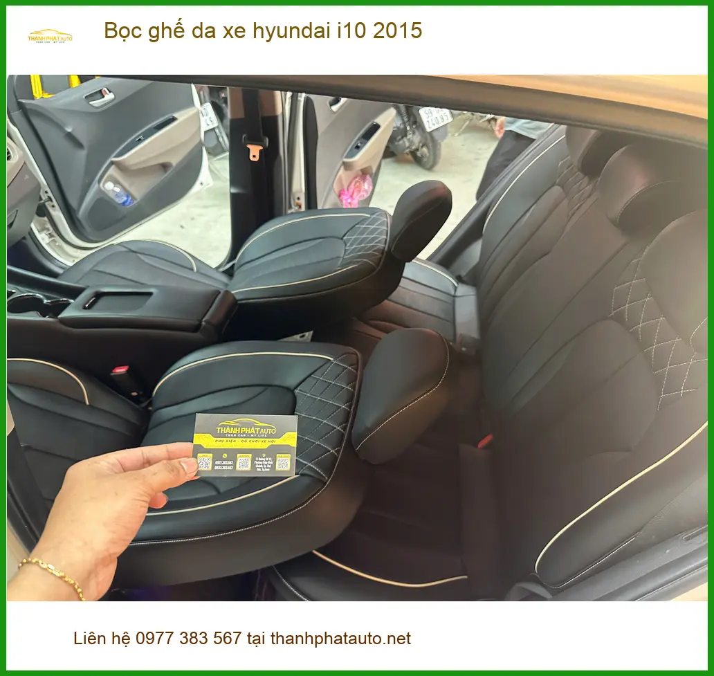 Anh Trọng bọc ghế da xe Hyundai i10 2015 tại Quận 4 để nâng tầm nội thất ảnh thực tế 5