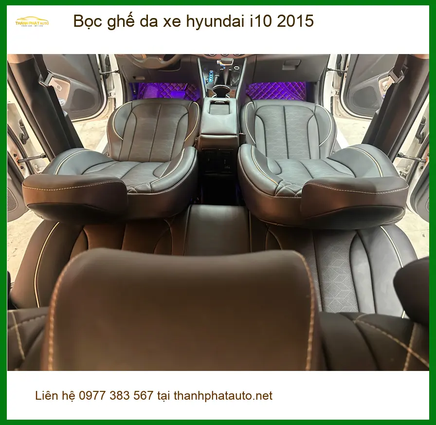 Anh Khải bọc ghế da Hyundai i10 2015 tại Hóc Môn vì ghế cũ đã xuống cấp ảnh thực tế 4