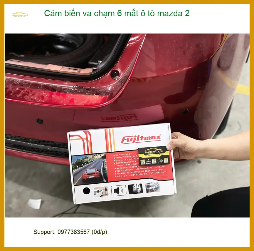 Anh Nam Mazda 2 lắp cảm biến va chạm 6 mắt tại Quận 1 tránh va quệt khi lùi đậu ảnh thực tế 2