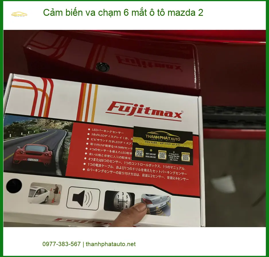 Anh Nam Mazda 2 lắp cảm biến va chạm 6 mắt tại Quận 1 tránh va quệt khi lùi đậu ảnh thực tế 3