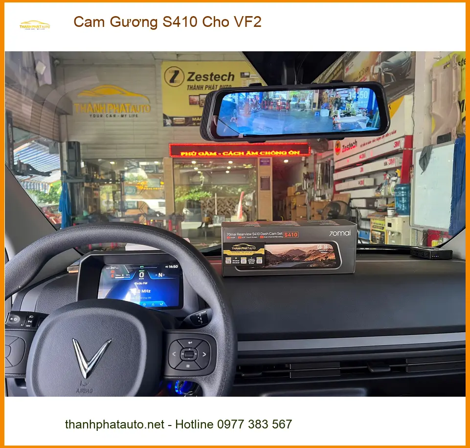 Anh Dũng lắp Cam Gương S410 cho VinFast VF2 tại Thủ Đức để yên tâm lái xe ảnh thực tế 4