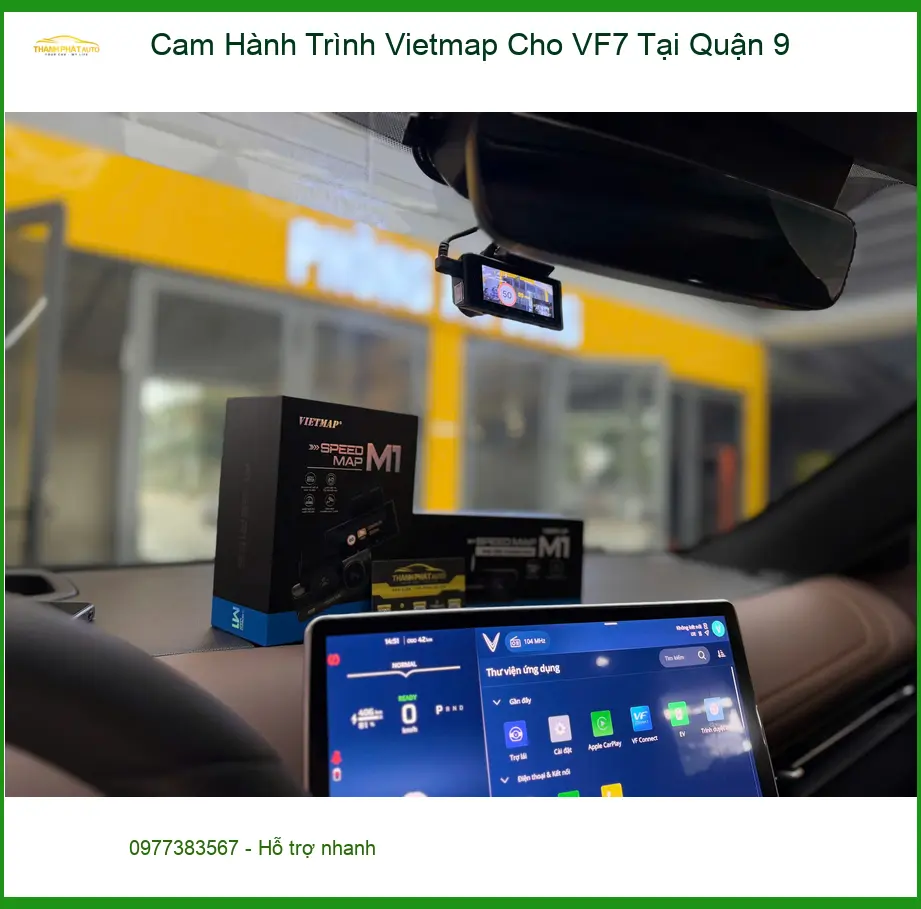 Chị Phương lắp Cam Hành Trình Vietmap cho VF7 tại Quận 9 để an tâm khi lái xe