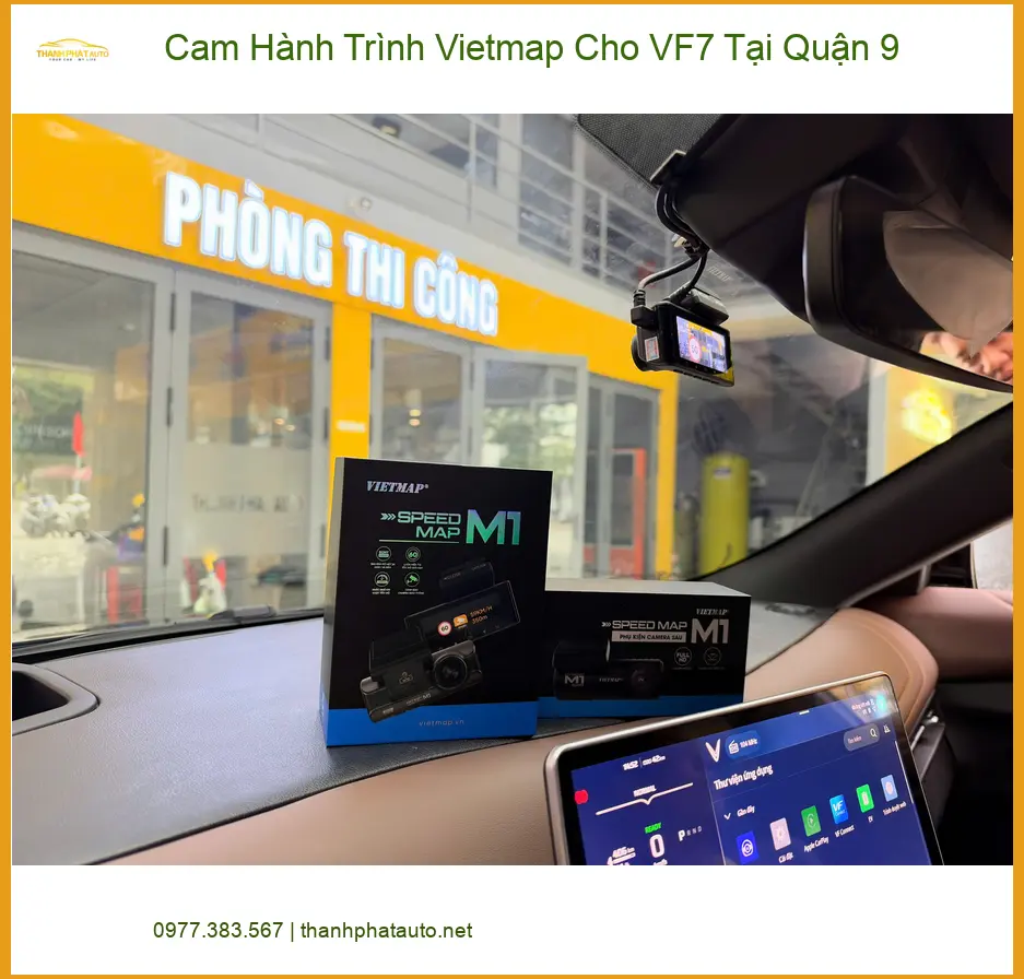 Chị Phương lắp Cam Hành Trình Vietmap cho VF7 tại Quận 9 để an tâm khi lái xe ảnh thực tế 4