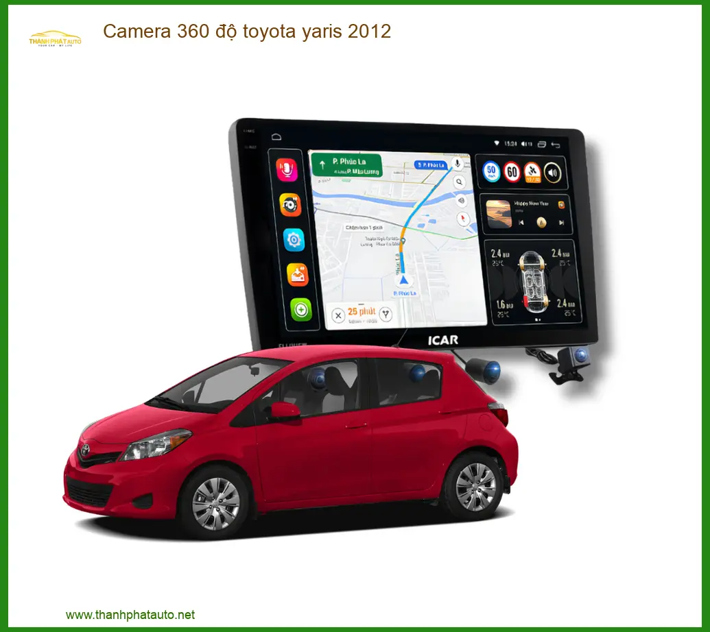Camera 360 độ Toyota Yaris 2012 - Địa Chỉ Lắp Đặt Nâng Cấp Chính Hãng TPHCM