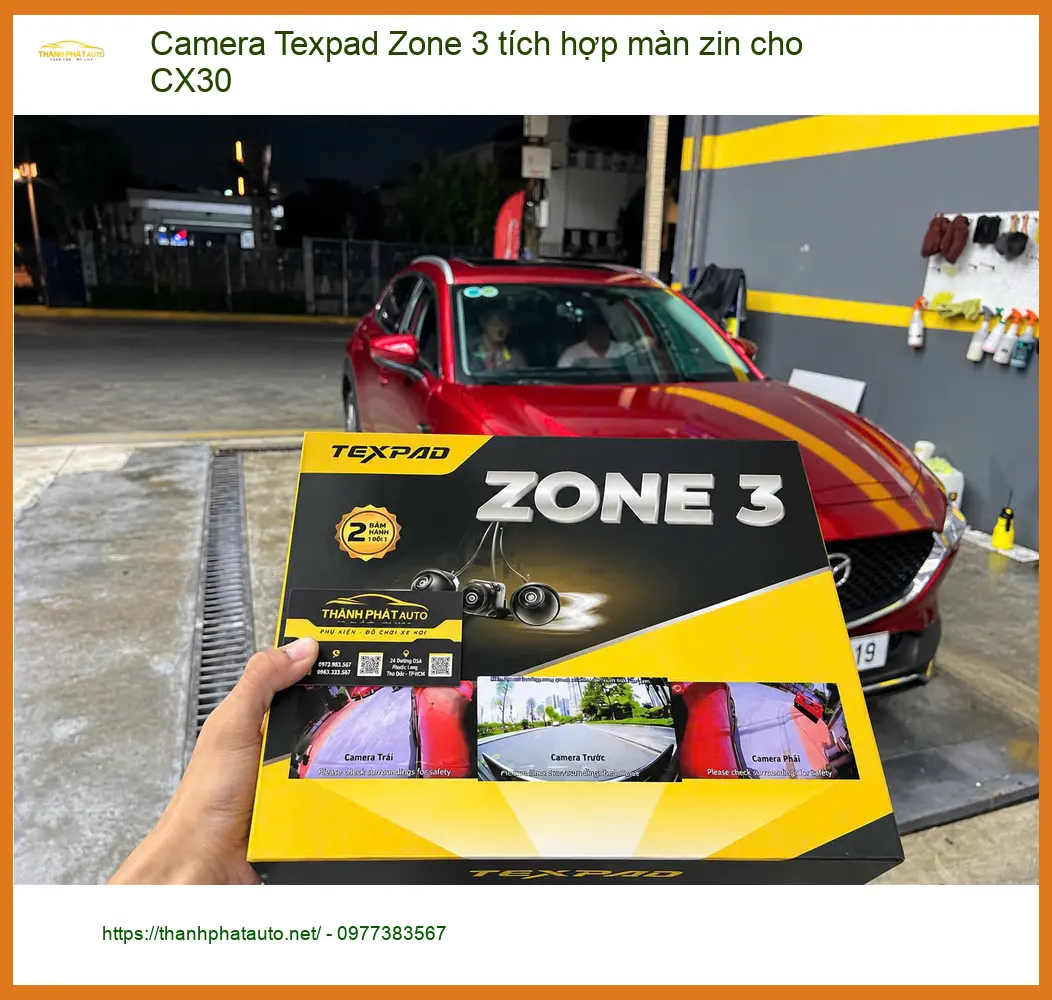 Anh Tùng lắp Camera Texpad Zone 3 tích hợp màn zin cho CX30 tại Quận 9.