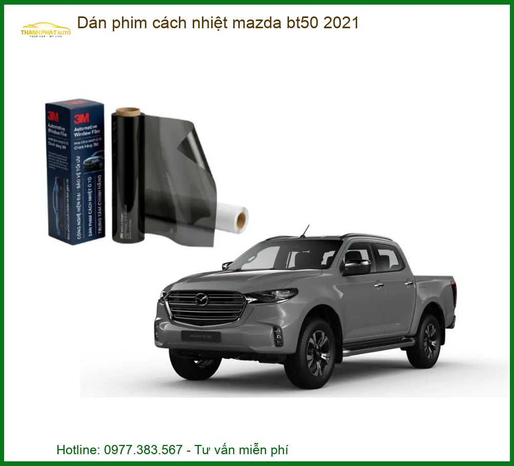 Dán Phim Cách Nhiệt Mazda BT50 2021 - Trung Tâm Thi Công Chính Hãng TPHCM