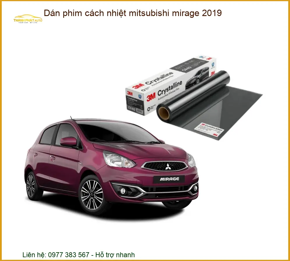 Dán Phim Cách Nhiệt Mitsubishi Mirage 2019 - Địa Chỉ Lắp Đặt Uy Tín TPHCM