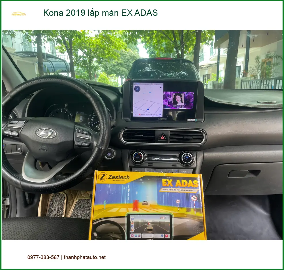 Anh Minh lắp màn EX ADAS cho Kona 2019 tại Quận Gò Vấp để lái xe an toàn hơn ảnh thực tế 2