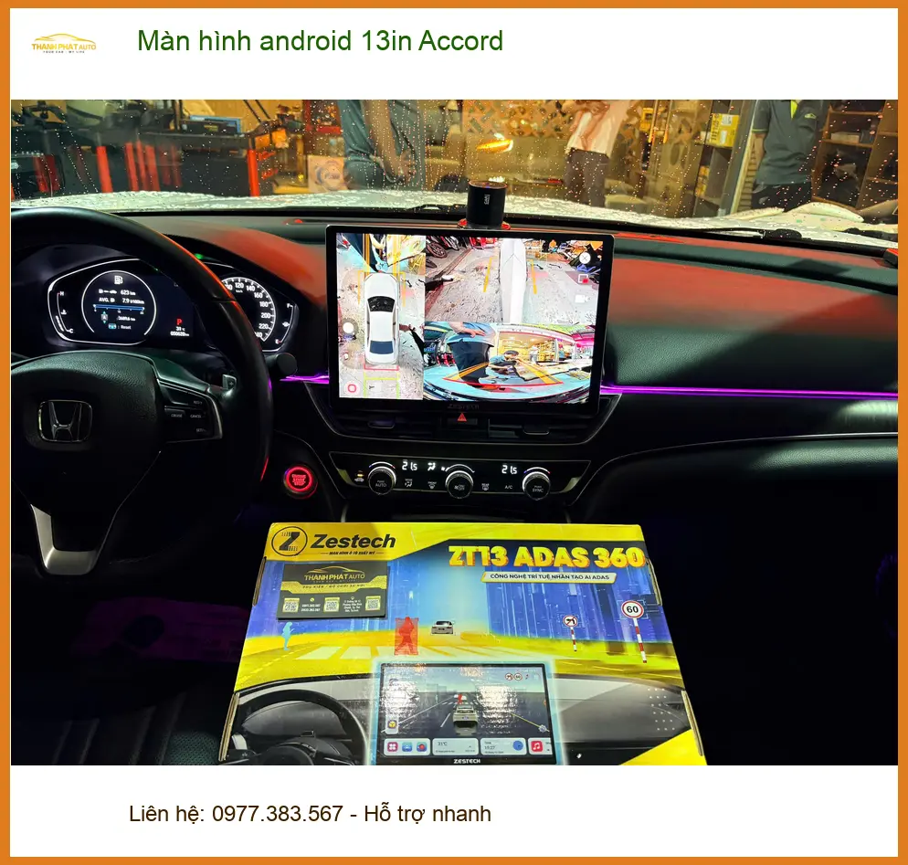 Chị Phương lắp màn hình Android 13in cho Accord ở Gò Vấp