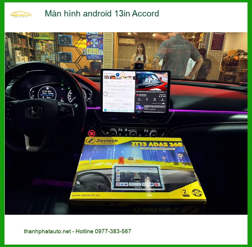 Chị Phương lắp màn hình Android 13in cho Accord ở Gò Vấp ảnh thực tế 2