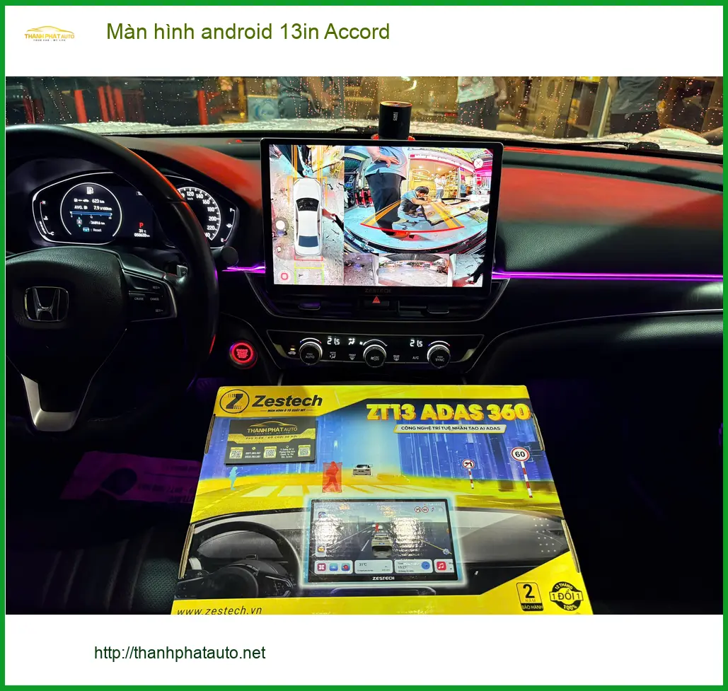 Chị Phương lắp màn hình Android 13in cho Accord ở Gò Vấp ảnh thực tế 4
