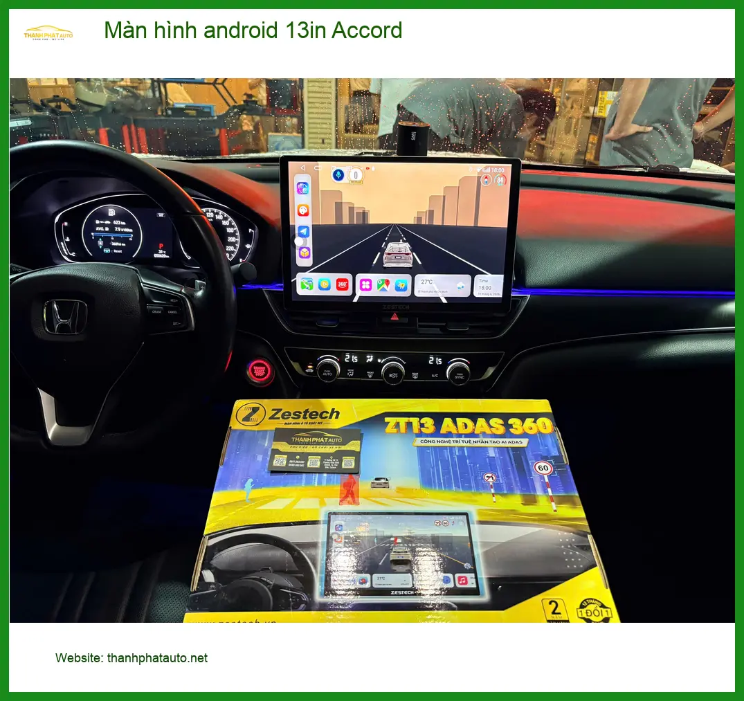 Chị Phương lắp màn hình Android 13in cho Accord ở Gò Vấp ảnh thực tế 5