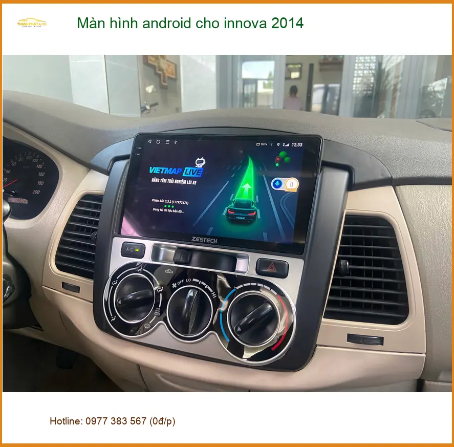 Chú Phước lắp màn hình Android cho Innova 2014 ở Quận 6 để tiện đường đi lại