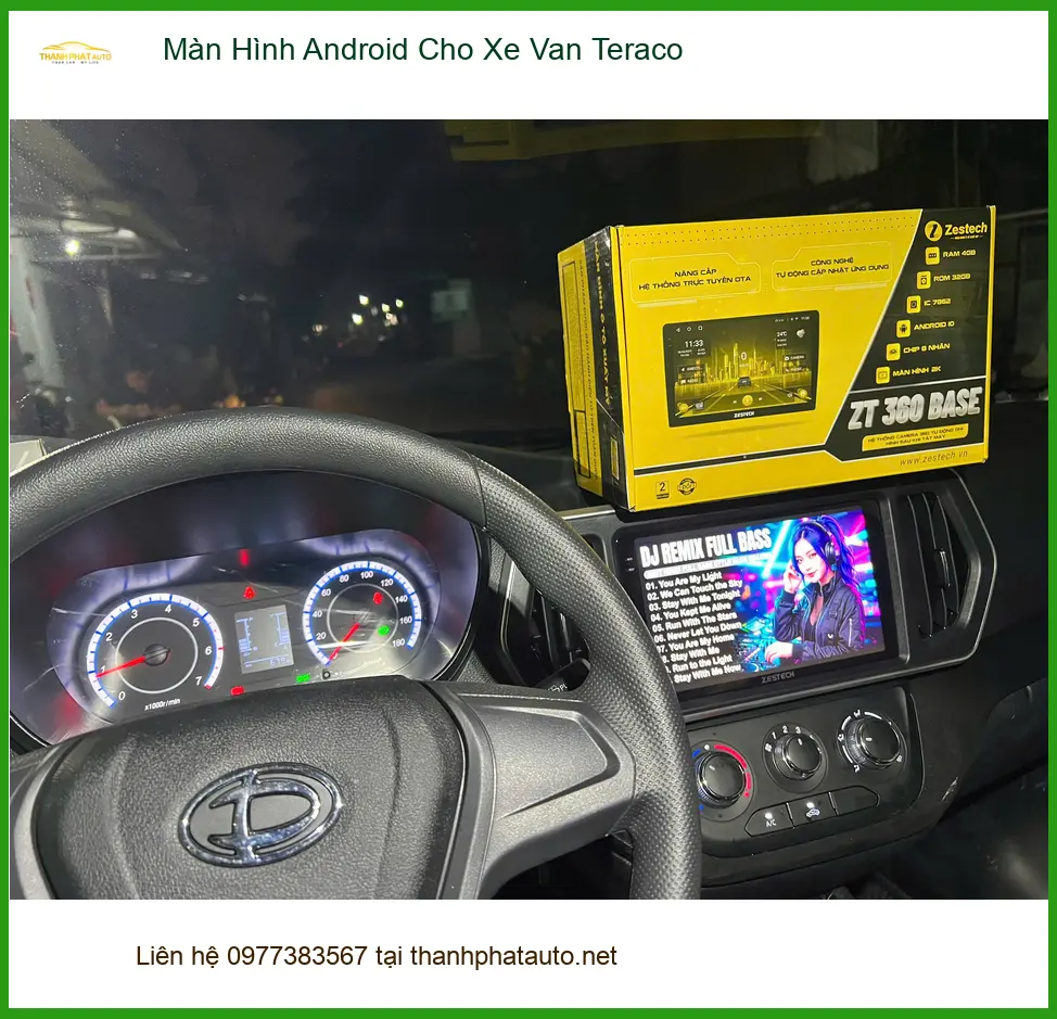 Anh Khang lắp màn hình Android cho Xe Van Teraco ở Quận Thủ Đức