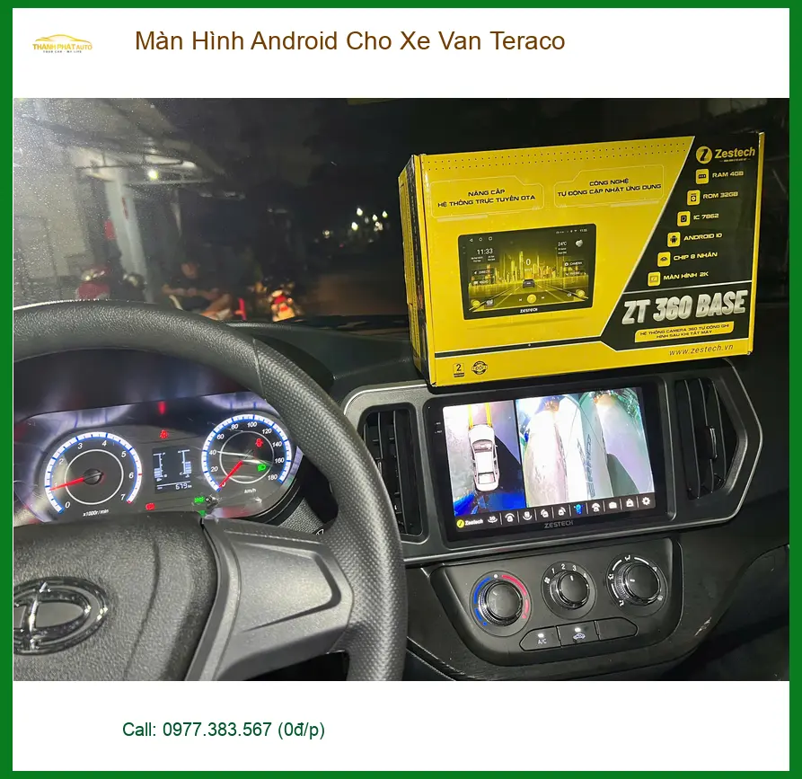 Anh Khang lắp màn hình Android cho Xe Van Teraco ở Quận Thủ Đức ảnh thực tế 2