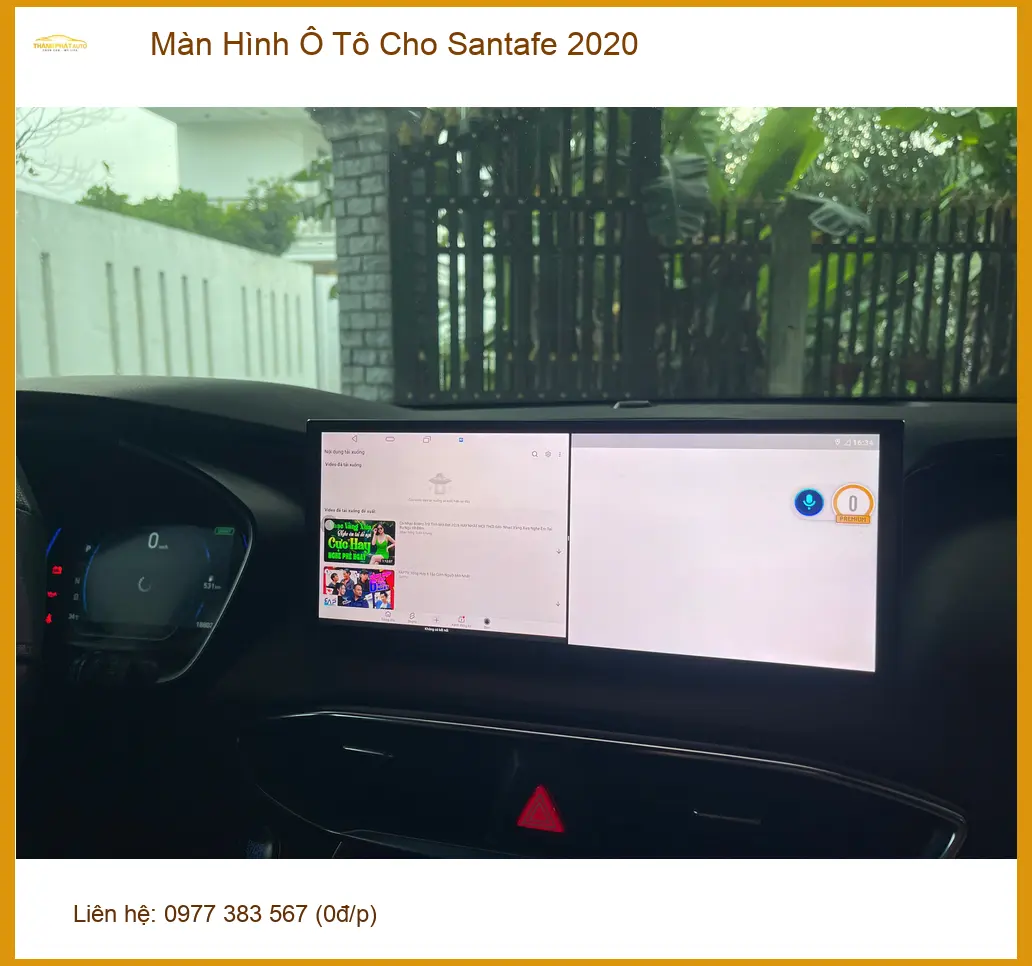 Bác Cường nâng cấp Màn Hình Ô Tô cho Santafe 2020 tại Quận 12 để tiện xem bản đồ ảnh thực tế 3