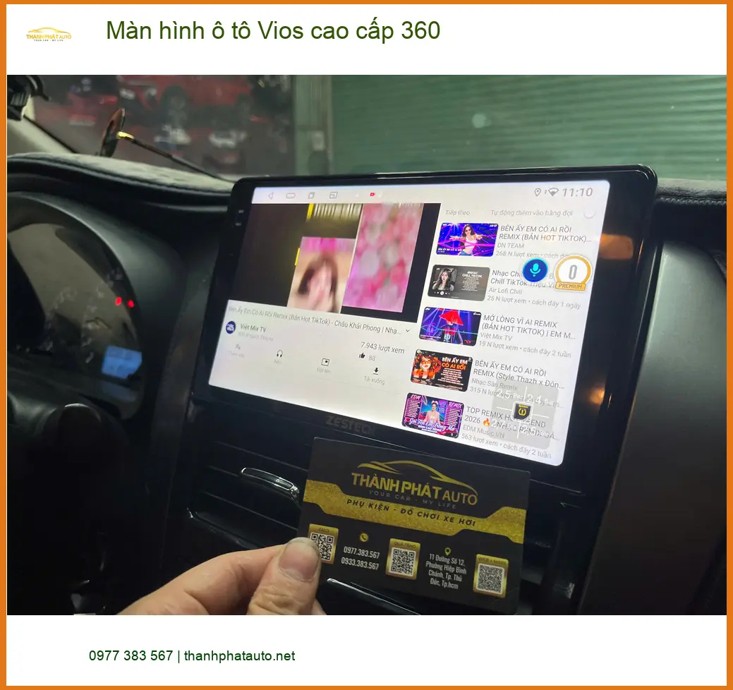 Anh Kiên lắp màn hình ô tô Vios cao cấp 360 tại Quận Gò Vấp để lái xe an toàn hơn ảnh thực tế 2