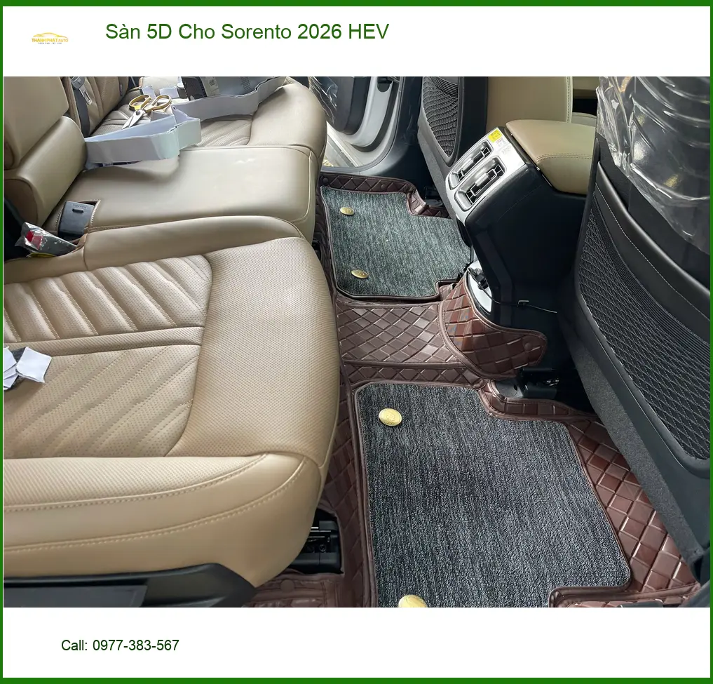 Anh Dũng lắp sàn 5D cho Sorento 2026 HEV tại Quận 9 giữ nội thất xe sạch sẽ ảnh thực tế 3