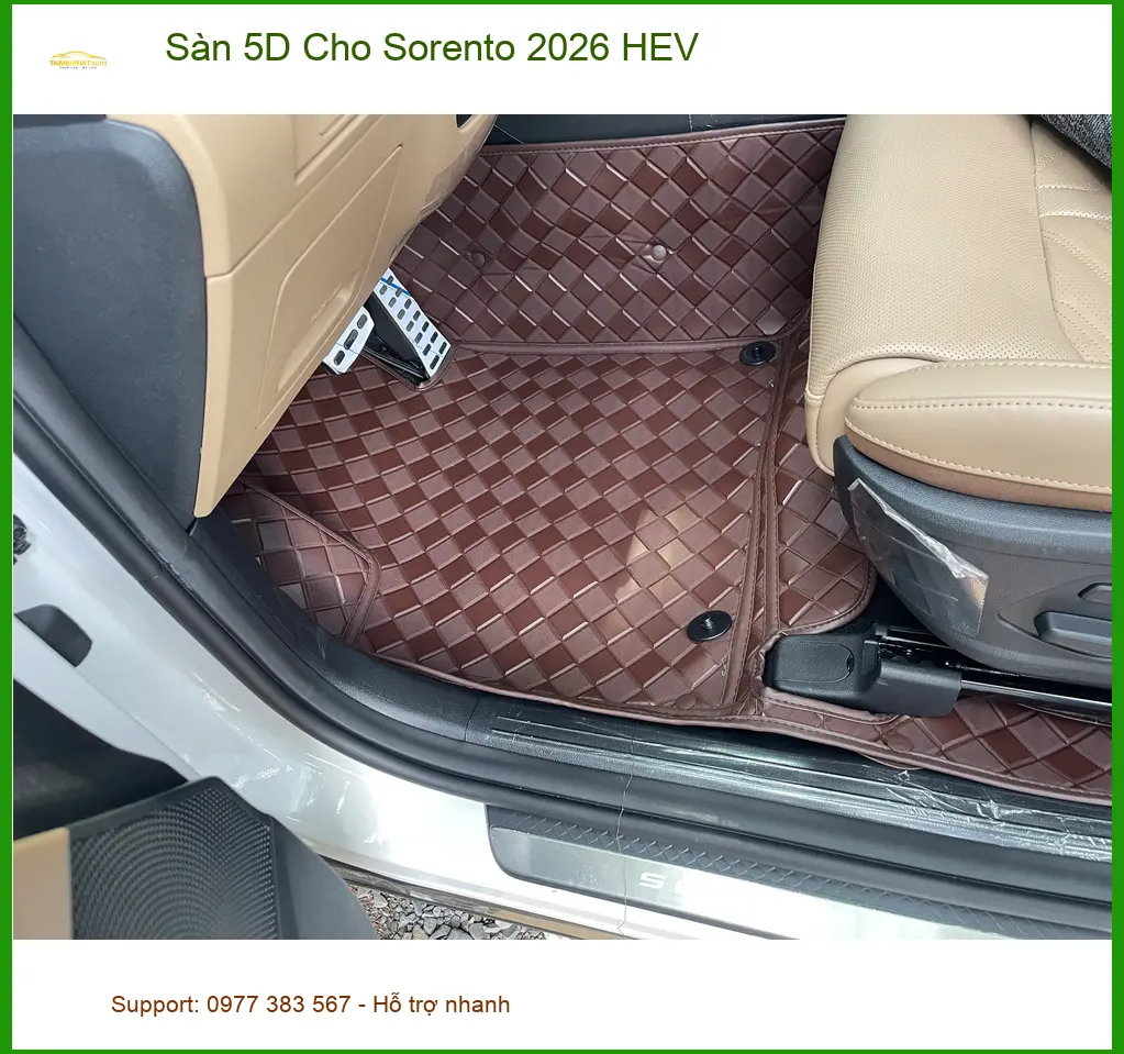 Anh Dũng lắp sàn 5D cho Sorento 2026 HEV tại Quận 9 giữ nội thất xe sạch sẽ ảnh thực tế 4