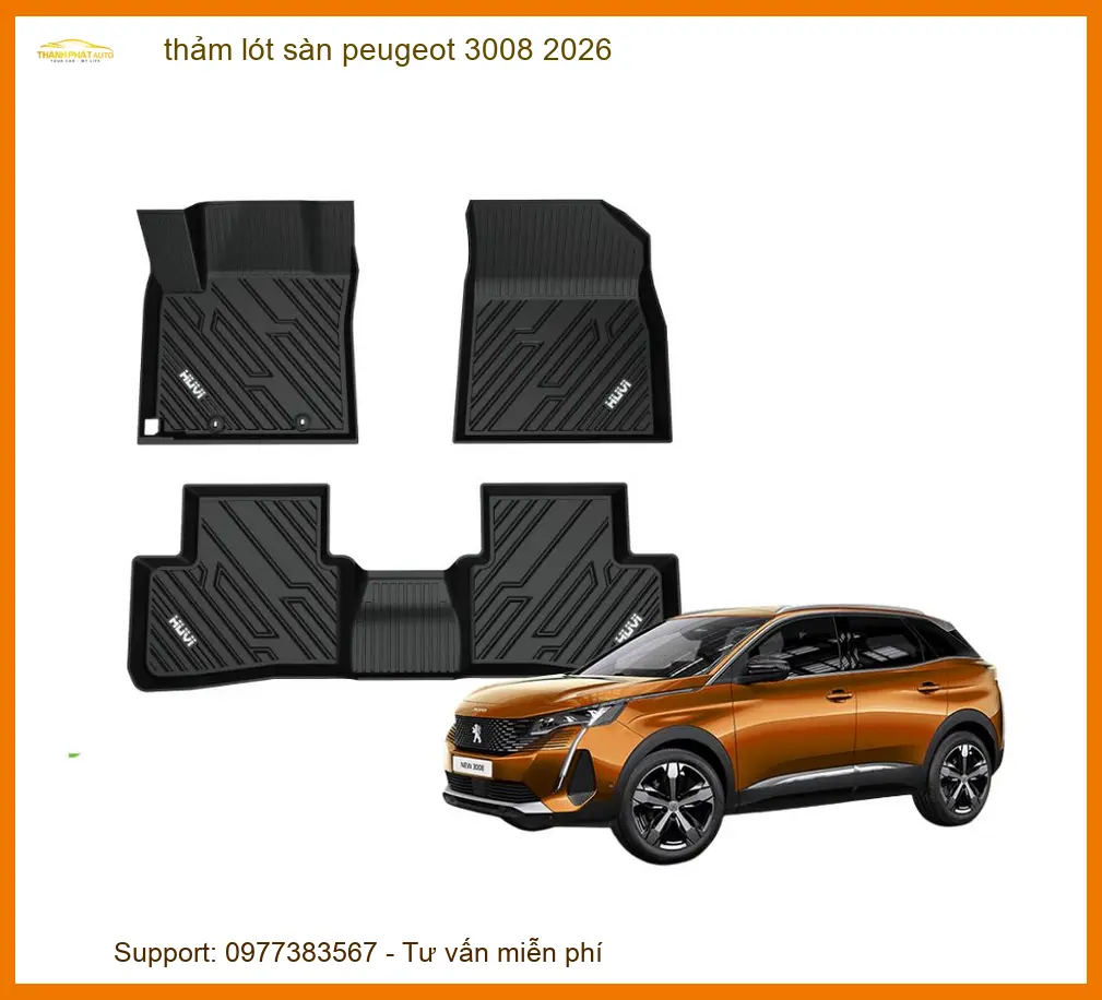 Thảm Lót Sàn Peugeot 3008 2026 - Địa Chỉ Lắp Đặt Chính Hãng TPHCM