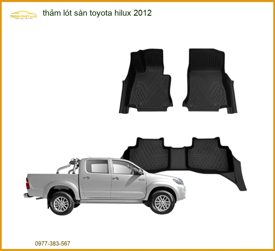 Thảm Lót Sàn Toyota Hilux 2012 - Địa Chỉ Lắp Đặt Uy Tín TPHCM